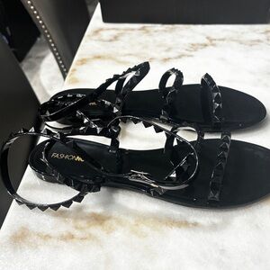 Fashion Nova Black Studded Sandals